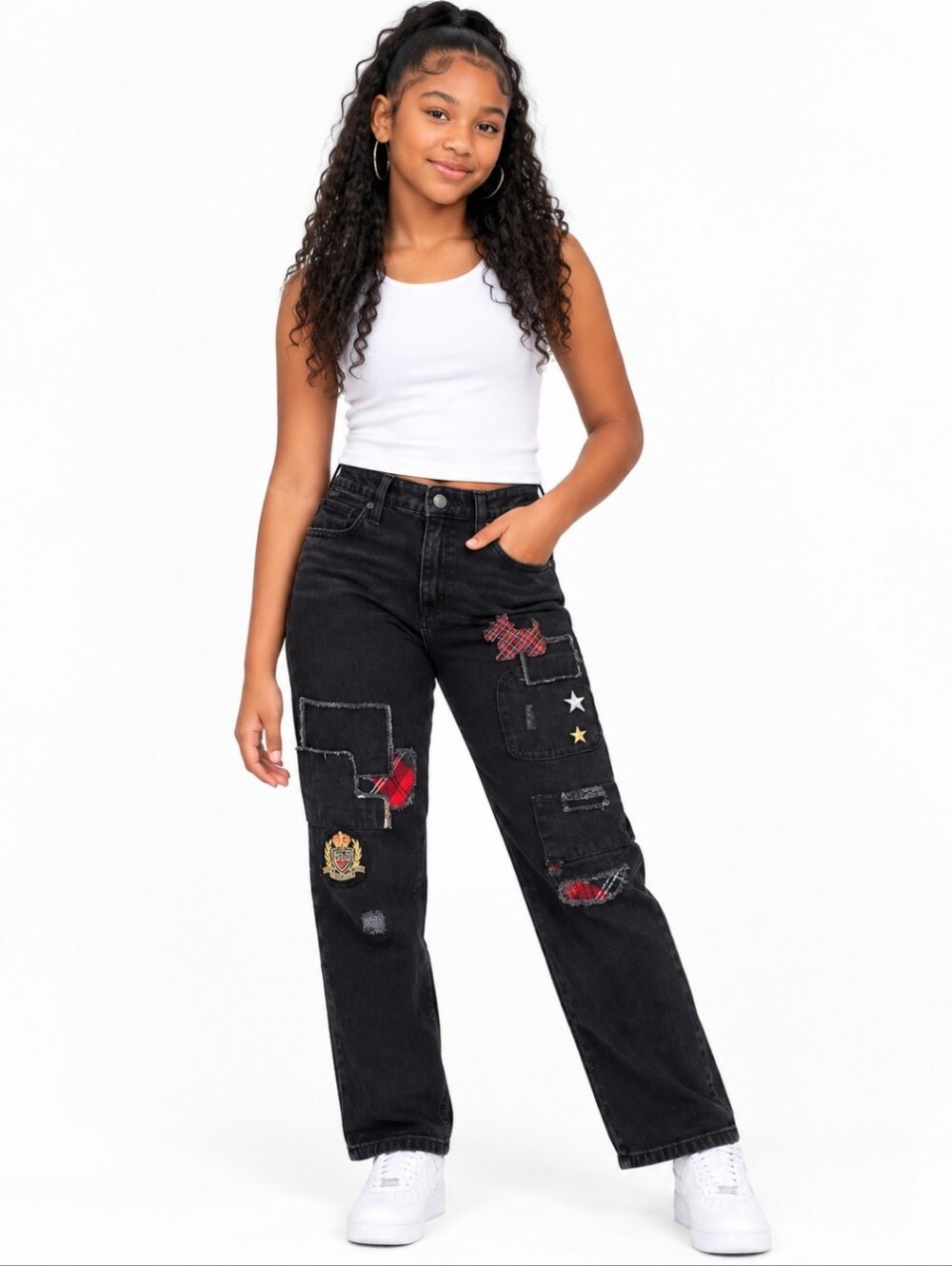 Polo Ralph Lauren Girl Astor Slim Patchwork Boyfriend Skinny Jeans Size 14